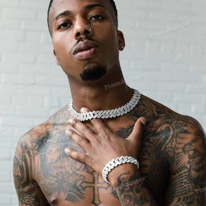 ราคาผลิตเพชรหรูหราสร้อยคอโซ่เหลี่ยม19มม. สำหรับผู้ชายฮิปฮอปเครื่องประดับเพชรชั้นดีสำหรับผู้หญิง - Product Image 3