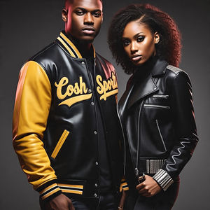 Veste bomber universitaire en cuir véritable pour homme/femme, avec logo brodé en chenille personnalisé, chauffée pour l'hiver, style streetwear - Product Image 6