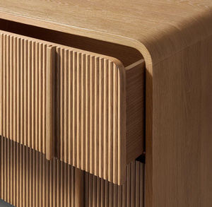 Muebles de cama minimalistas modernos, mesita de noche de madera Suar de caoba de teca duradera en Color Natural para dormitorio, Hotel y Villa 311002 - Product Image 4