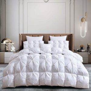 Pinch pleat chim nước ngỗng lông và xuống <span class=keywords><strong>Comforter</strong></span>, vải cotton, cao cấp tất cả các mùa khách sạn Trắng <span class=keywords><strong>Comforter</strong></span> Duvet chèn - Product Image 1