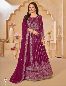 Tissu Georgette semi-cousu de qualité supérieure pour robe de mariage tenue de fête ensemble de costume Salwar Kameez pakistanais fournisseur en gros - Product Image 5