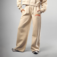 Pantalones de chándal de invierno para mujer, a la moda, informales, de color liso, con cintura elástica, cálidos, gruesos, de poliéster/algodón, con forro polar, talla grande, planos