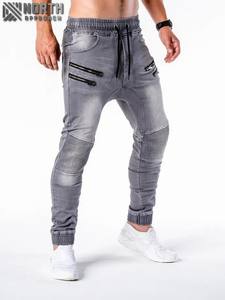 Pantalones vaqueros rectos lisos con cremalleras personalizados para hombre, pantalones informales ligeros para primavera, verano y otoño, venta al por mayor de fábrica - Product Image 3