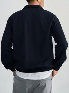 <b>Men's</b> Sweatshirt Half <b>Zip</b> Fleece Pullover <b>Quarter</b> <b>Zip</b> Hoodies Cropped Top-notch Fabrics Breathability Warmth Pullover <b>Sweaters</b> - Product Image 5
