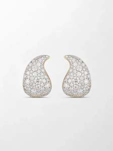 Pendientes de diamante tallado redondo con diseño de línea dividida, 2.37 Ct G-H VS, diamante cultivado en laboratorio en oro amarillo de 18K, estilo moderno y llamativo. - Product Image 1