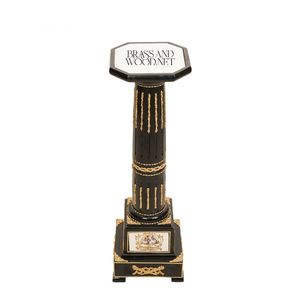 Colonne décorative en bois noir de luxe, piédestal - Product Image 1