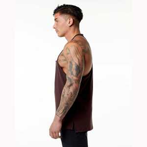 Gimnasio entrenamiento Crop Stringer para hombres camiseta sin mangas Muscle Fit culturismo entrenamiento Fitness Activewear - Product Image 4