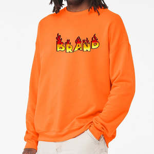 Hot Selling Solid <b>Orange</b> Color <b>Men's</b> <b>Sweatshirts</b> High Quality 100% Cotton Fabric Crew Neck Winter Warm Oversize <b>Men's</b> <b>Sweatshirt</b> - Product Image 1