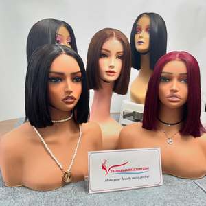 PELUCA TOP BOB: Bone Straight 10 pulgadas Peluca de varios colores Encaje Parte media Encaje transparente Venta de descuento desde 71 $ - Product Image 5