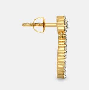 Pendientes de gota colgantes redondos de corte brillante de 0,7 quilates de diamante cultivado en laboratorio de oro de 14 quilates con tornillo en la parte posterior Regalo de aniversario perfecto para esposa - Product Image 5
