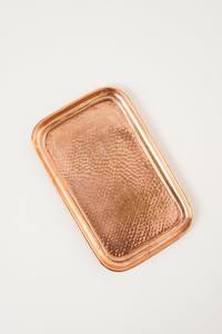 Bandeja de servicio de cobre Fabricante mayorista de artesanías hechas a mano de La India 100% Bandeja de cobre puro Forma rectangular - Product Image 6