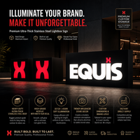 Enseigne publicitaire lumineuse personnalisée en acier inoxydable ultra-épais 4500K DC12V avec face en acrylique filmé pour intérieur, enseignes commerciales avec logo