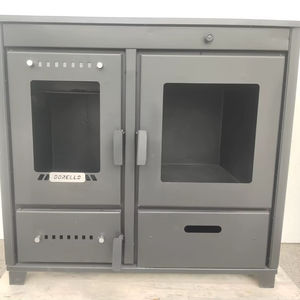 Poêle à bois à double chambre DORELLO, corps en acier avec four et compartiment de cuisson - Product Image 1