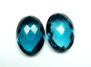 Fantastique London Blue Topaz Gemstone Briolette Oval Cut Blue Topaz Gems Facettes Deep Blue Topaz Stone pour la fabrication de bijoux - Product Image 2