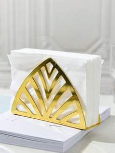 ที่ใส่ผ้าเช็ดปากโลหะสีทองคุณภาพสูง อุปกรณ์ตกแต่งโต๊ะอาหารสุดหรูสำหรับงานเลี้ยงอาหารค่ำในครอบครัว ร้านอาหาร และโรงแรม จากประเทศอินเดีย - Product Image 3