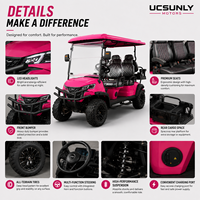 Voiturette de golf électrique 6 places améliorée UCB-DH-14, buggy de transport avancé pour hôtels et complexes hôteliers