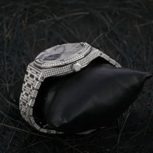 High Quality Custom Size <b>Men's</b> <b>Wrist</b> <b>Watch</b> Latest Hip Hop Style Sparkling Moissanite Diamonds VVS Clarity Stainless Steel Glass - Product Image 6