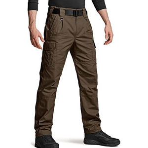 Nouveaux pantalons cargo de gros de haute qualité, taille élastique, spandex, polyester, uni, teint en couleur, logo personnalisé pour hommes - Product Image 1