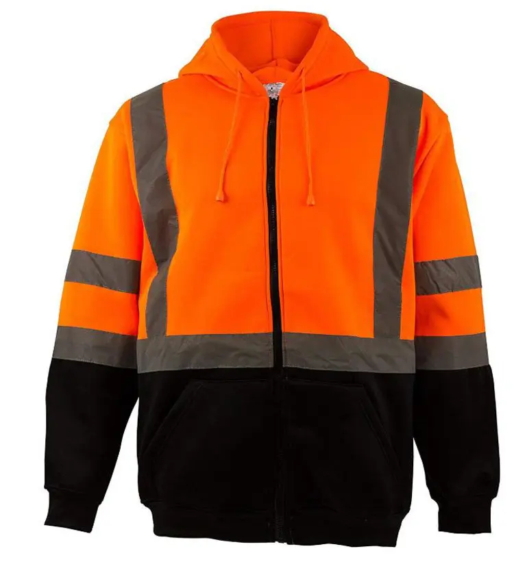 Hi Vis hochwertige Arbeitskleidung Hoodie-Jacke Überzug Sicherheit Arbeit Reflexionsband neue Lieferung neueste neue hi vis Hoodies