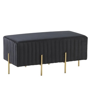High Selling Traditional Metal Frame Velvet Upholstered Storage Bench Furniture for Home Hotel Restaurants Living Room Bedroom - Product Image 3
