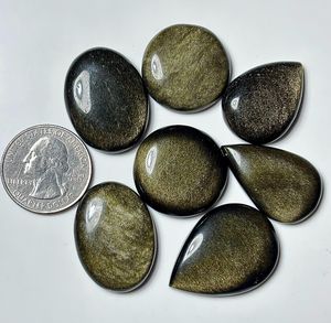 หินออบซิเดียนสีดำประกายทองคุณภาพสูงธรรมชาติ คริสตัลบำบัด แร่ธาตุ หินพลอยคุณภาพดีที่สุด - Product Image 4