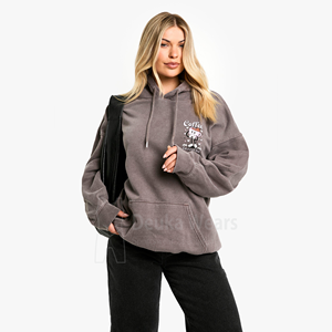 Sudaderas extragrandes personalizadas con serigrafía de 400 GSM para mujer, con bajo MOQ, 80% algodón, 20% poliéster, hombros caídos, estilo urbano. - Product Image 4
