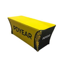 Housse de table personnalisée publicitaire, impression de haute qualité, imperméable, extensible, en spandex, 4 pieds, transfert thermique, sublimation, sans plis