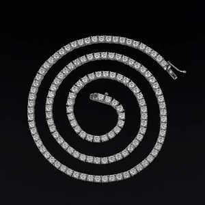 Hip hop jewellery moissanite tennis chain <b>necklace</b> iced out luxury <b>diamond</b> look multi size <b>men</b> statement chain - Product Image 2