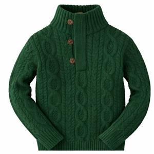 Pull cardigan à col châle en tricot torsadé de haute qualité, écologique, en coton/acrylique épais pour garçons, vente chaude - Product Image 3