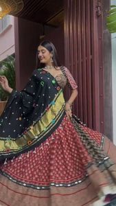 ชุดเลเฮนกาโชลีสไตล์อินเดียแบบดั้งเดิม ผ้าดุปตตาหรูหรา สำหรับงานแต่งงานและงานเลี้ยง ยอดนิยมสำหรับผู้หญิงและเด็กผู้หญิง - Product Image 2