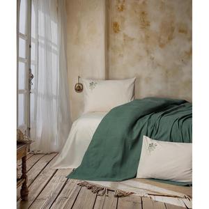 Ensemble de housse de couette double piqué en coton Sophia Green - Product Image 1
