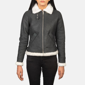 Manteau de fourrure en cuir épaissi d'hiver pour femmes avec col en fourrure de mouton nouveau Style veste de couleur unie coton rembourré Trench vêtements d'extérieur - Product Image 4
