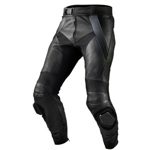 Pantalon de course de moto en cuir de vachette véritable pour homme, coupe-vent, résistant à l'abrasion, noir, pour motard de rue - Product Image 3