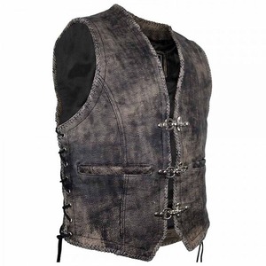 Chaqueta de chalecos de cuero de lona cómoda para hombre de diseño personalizado profesional Trajes casuales transpirables más vendidos - Product Image 2