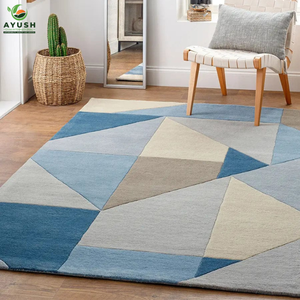 Tapis d'intérieur doux et réversible en laine, rembourrés et tuftés à la main, pour chambre à coucher et salon - Product Image 1