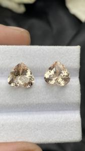 Par Certificado de piedras cortadas en forma de corazón de morganita Natural Beryl 7,80 quilates lupa limpia para hacer joyas - Product Image 3