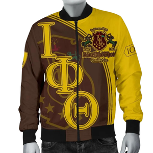 Chaqueta Universitaria de Satén Iota Phi Theta 1963, Chaqueta Bomber Bordada de Fraternidad Universitaria Griega, Prenda Exterior Premium para Hombre - Product Image 5