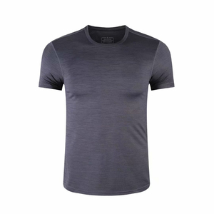Camiseta de punto gris de manga corta de secado rápido para hombre, cuello redondo, corte ajustado, informal, camisetas para hombre - Product Image 6