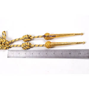 Uniformes de alta calidad Colores personalizados Tamaños personalizados Aiguillette Venta a granel Cantidad Aiguillete con oro Dos puntas - Product Image 3