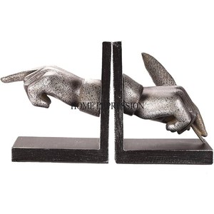 Suministro directo de fábrica Aspecto elegante único Aluminio fundido Manos Diseñador Decoración para el hogar Mesa y estantes Acentos decorativos Sujetalibros - Product Image 1