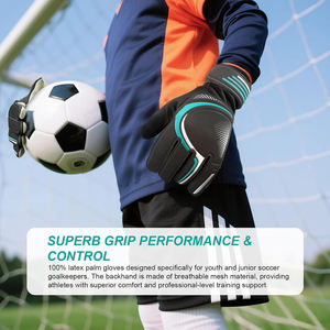 Gants de gardien de but à doigts entiers, nouvelle conception, vente chaude, haute qualité, latex respirant, léger, imperméable, sangle de poignet réglable - Product Image 4