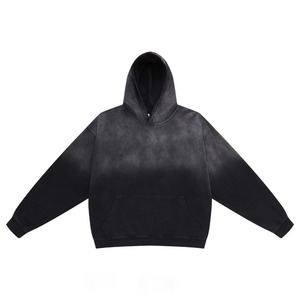 Logo personnalisé vierge unisexe surdimensionné Street Wear Sun Fade Hoodie fabricant personnalisé surdimensionné S treet porter des sweats à capuche délavés à l'acide - Product Image 5
