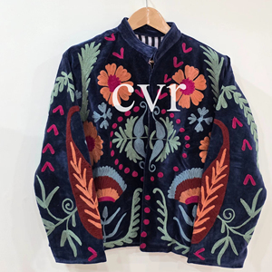 Hand Embroidered Women's Luxury <b>Coat</b> Handmade Velvet Suzani Outerwear <b>Coat</b> Eco-Friendly Winter Boho for Party Wear - Product Image 1