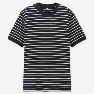 Best Selling High Quality 95% Cotton 5% Elastic White and Black Horizontal Striped Printed Pattern T-shirt for Men and Boys