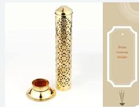 Support d'encens en laiton pur fait main, écologique et économique, pour bâtonnets d'encens floraux, idéal pour la décoration de la maison et des hôtels, avec sécurité anti-poussière et anti-ébullition.