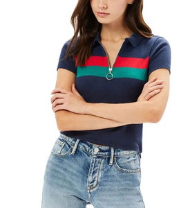 Camiseta Corta de Manga Larga para Mujer, Estilo Polo, Personalizable, Lisa, Ecológica - Product Image 1