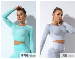 Conjunto de yoga para mujer Conjunto de Yoga de manga larga de nylon Spandex Clásico - Product Image 2