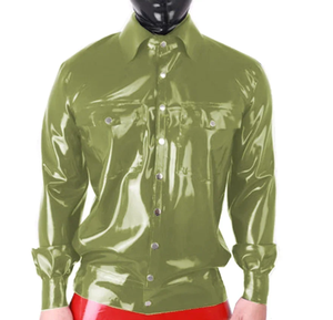 Camisas de Cuero Genuino para Hombre de Alta Calidad, Diseño Personalizado, Camisa de Cuero PU al por Mayor, Camisas Ligeras de Manga Larga - Product Image 2