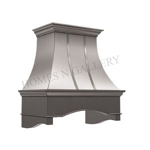 Nouvelle Arrivée Hotte de Cuisine de Luxe Personnalisée avec Sangle et Rivets en Acier Inoxydable et Finition Zinc - Product Image 4