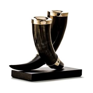 Portavelas de Cuerno de Búfalo Tallado a Mano y Altamente Pulido, Jarra de Vela de Vidrio con Cuerno Única, Vaso de Chupito Vikingo de Cuerno, Vaso de Cerveza - Product Image 5